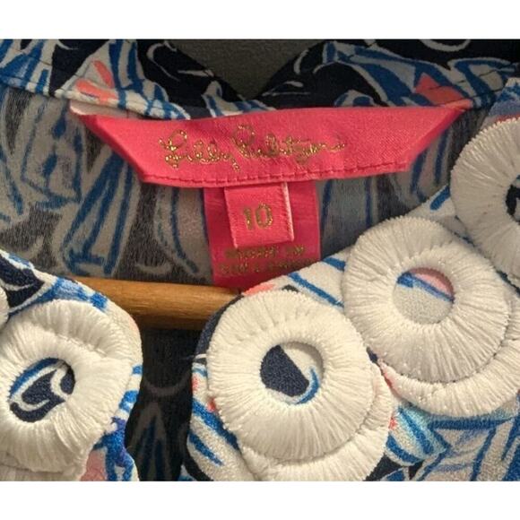 Lilly Pulitzer Jane Low Tide Navy Sails And Stripes Size 10 Shift Dress T - Picture 3 of 4